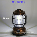 Portable Dimmable Antique Grid Kerosene COB Camping Lantern